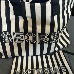 Victoria's Secret Monochrome Striped Tote
